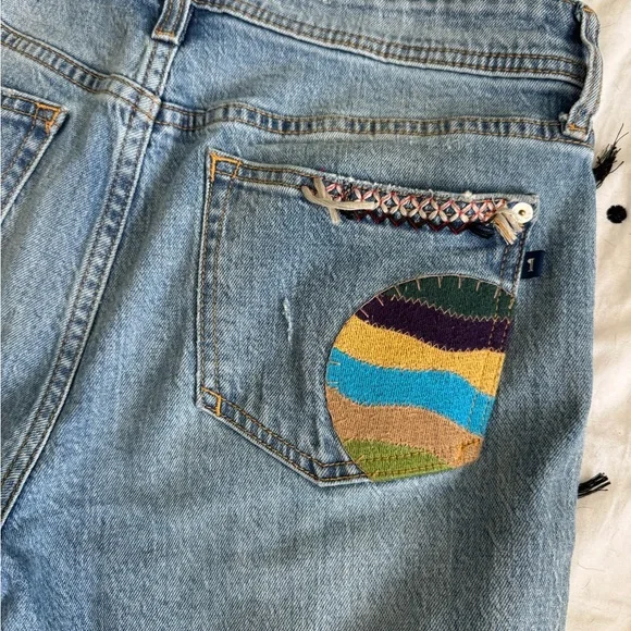 Pilcro Denim Slim Patchwork Boyfriend Jeans - Picture 2 of 6